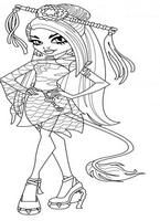 kolorowanki Jinafire Long malowanki monster high dla dziewczynek, kolorowanka do wydruku numer  91